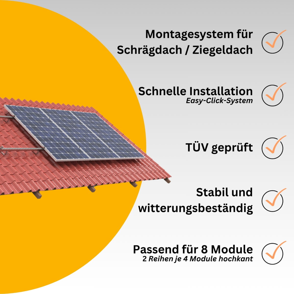 SolarTower 3.6 - 3,6 kW Solaranlage mit 5 kWh Speicher | Komplettset inkl. Ziegeldach Montagesystem – Bild 4