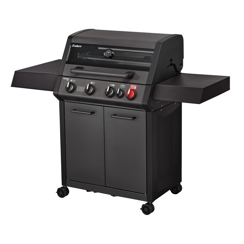 Gasgrill 'Monroe ProX 4 SIR Turbo Shadow' schwarz 153,5 x 58 x 118,5 cm