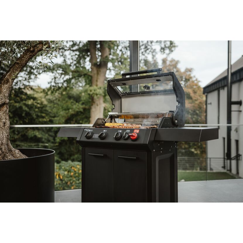 Gasgrill 'Monroe ProX 4 SIR Turbo Shadow' schwarz 153,5 x 58 x 118,5 cm – Bild 2