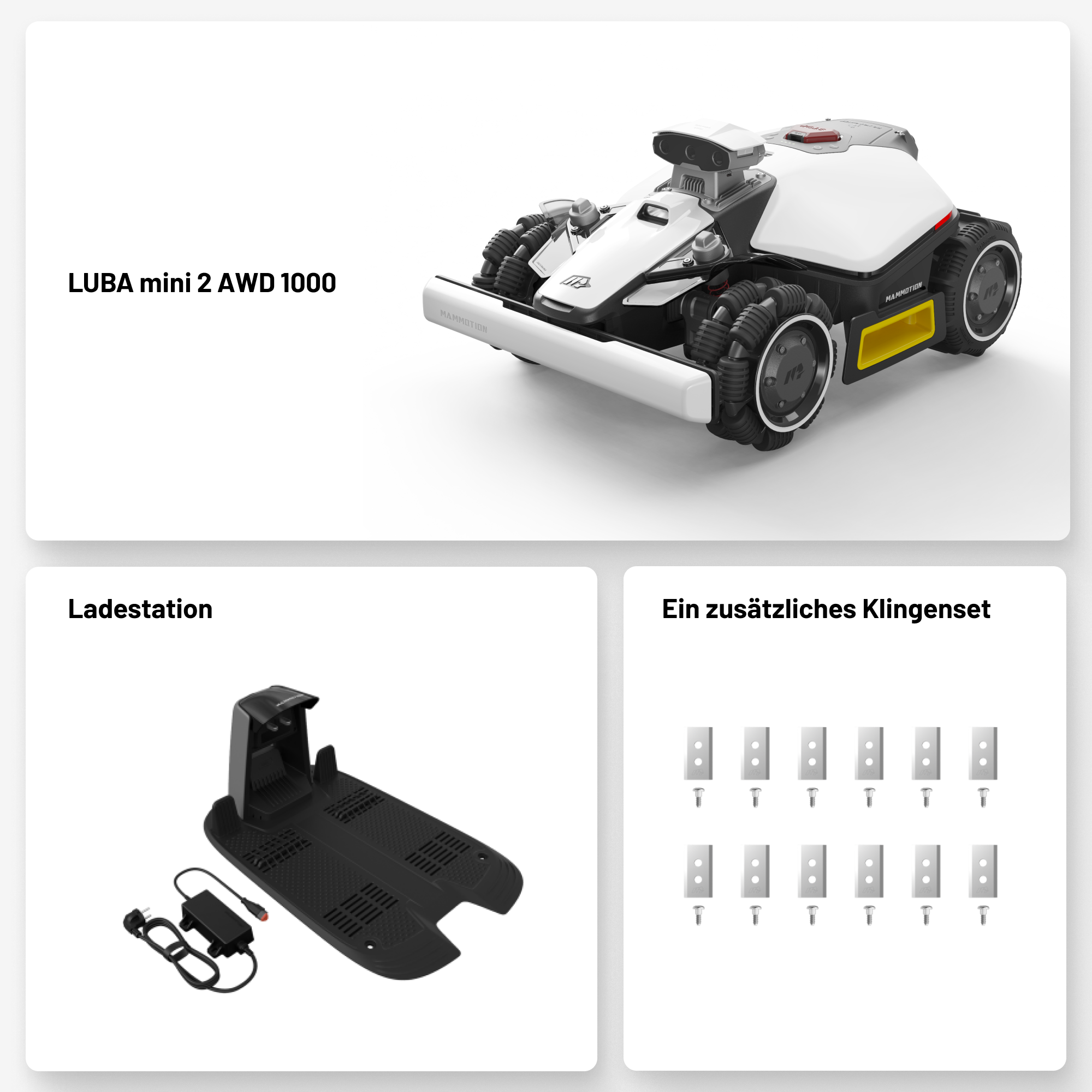 MAMMOTION LUBA mini 2 AWD 1000 Mähroboter KI-Vision Allrad 1000qm – Bild 6