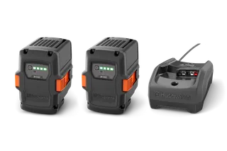 Husqvarna Akku Starter-Set 2x B140 Akkus 1x C80 Ladegerät – Bild 2
