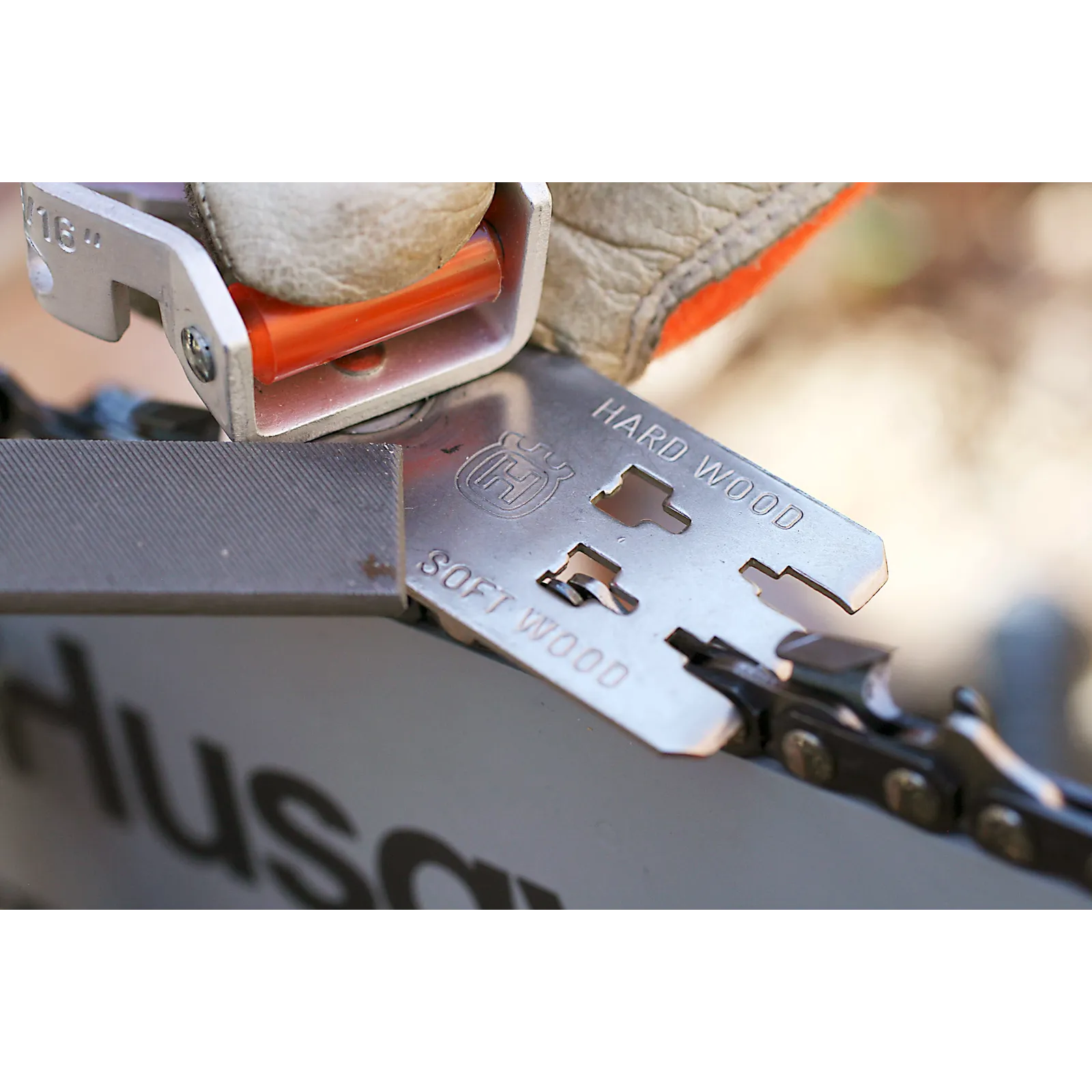Husqvarna Kombilehre 3/8" Halbmeißel Kettenschärflehre für Motorsägen – Bild 2