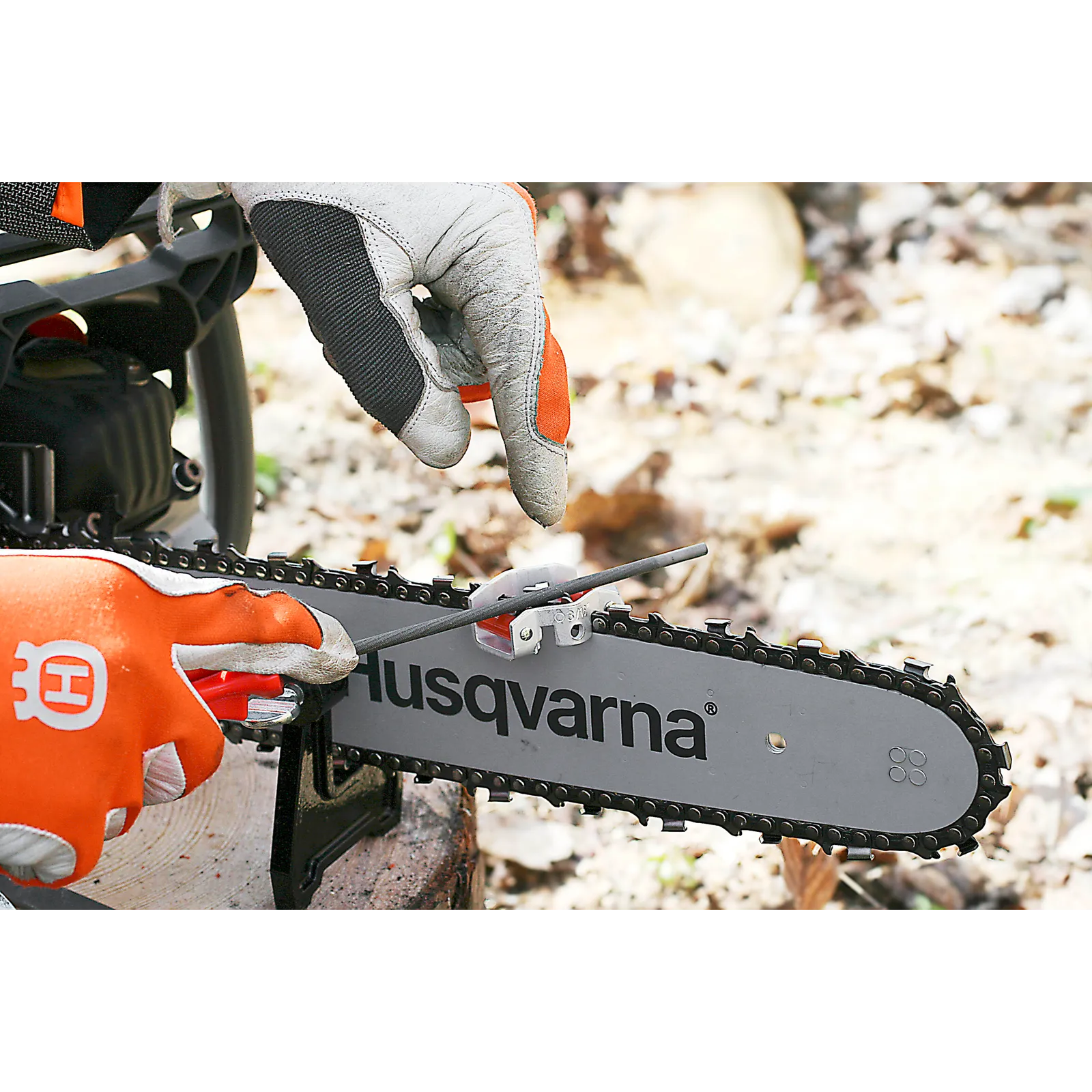 Husqvarna Kombilehre 3/8" Halbmeißel Kettenschärflehre für Motorsägen – Bild 3